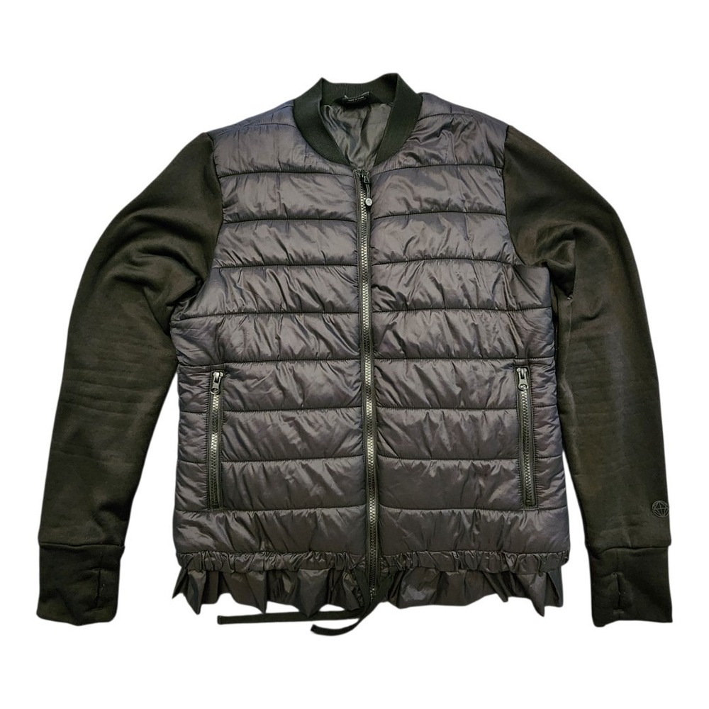 Mondetta Outdoor Project Women Jacket Black Size Medium Puffer Ruffles NWOT